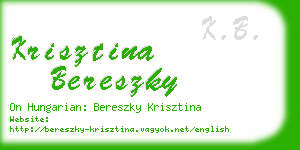 krisztina bereszky business card